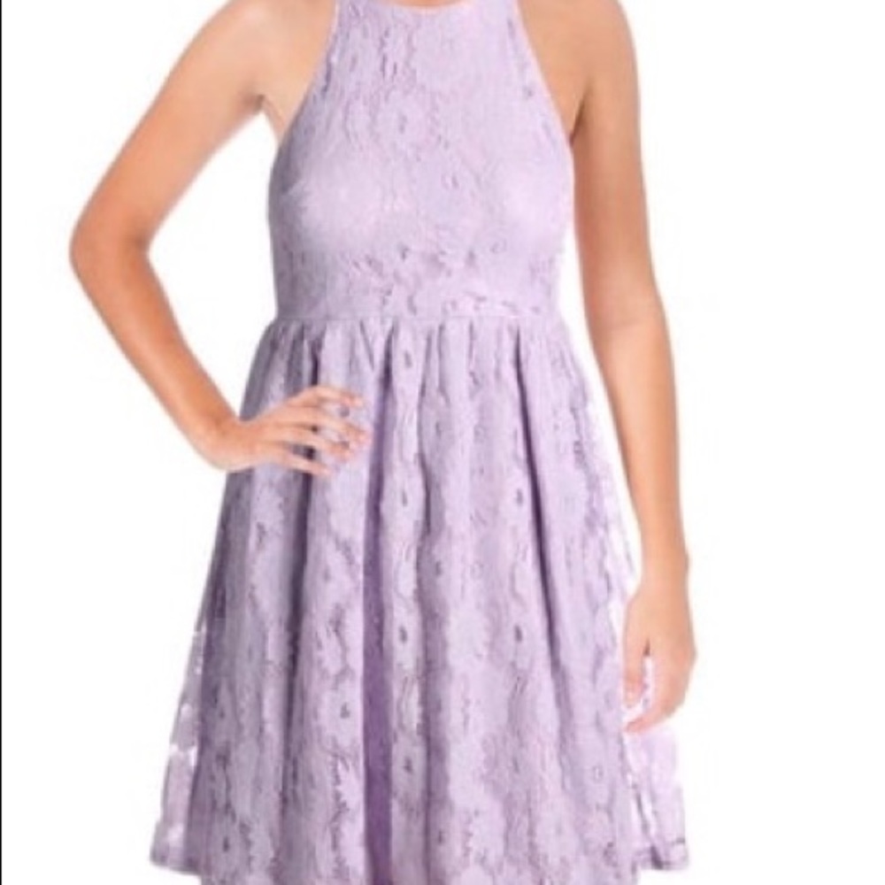 Lace pleated cocktail dress
